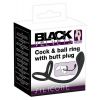Black Velvets Cock & ball ring with butt plug — фото N2
