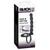 Black Velvets Cock & Ball Ring With Anal Beads — фото N2
