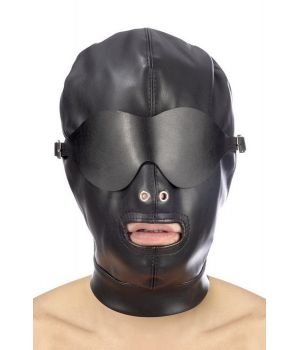 Fetish Tentation BDSM hood in leatherette with removable mask