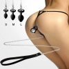 Art of Sex Silicone Anal Plug with Leash size S Black — фото N4