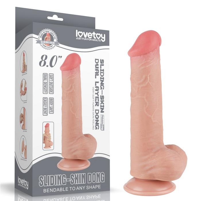 Lovetoy Sliding Skin Dual Layer Dong 8'' (LV317207)