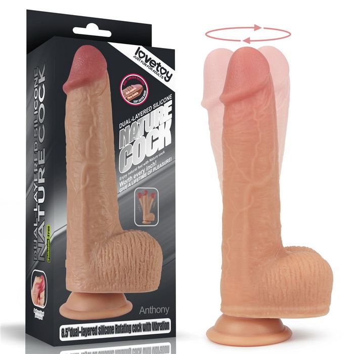 Lovetoy Dual layered Silicone Rotating Nature Cock Anthony 8.5"