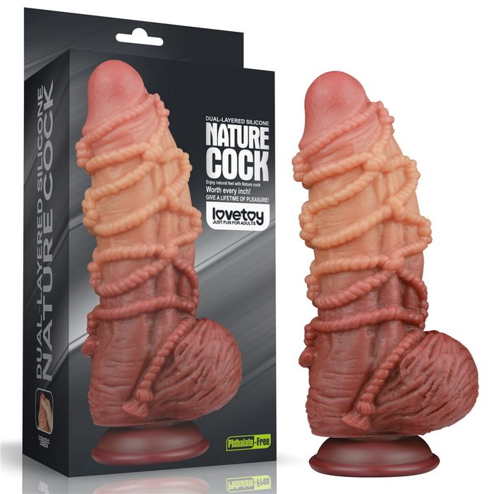 Lovetoy Dual layered Platinum Silicone Cock with Rope 9.5'' (LV411071)