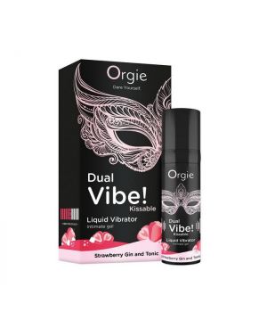 Orgie Dual Vibe! Strawberry Gin &amp; Tonic Kissable Liquid Vibrator