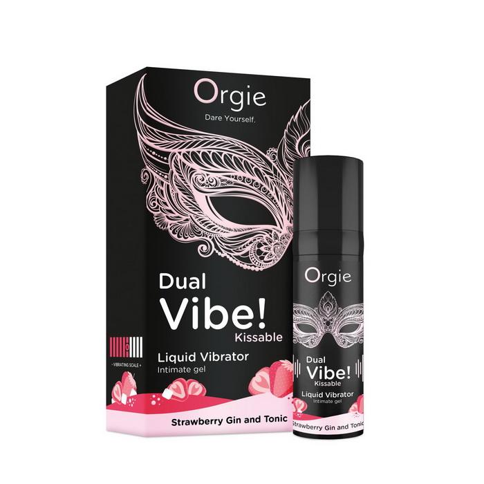 Orgie Dual Vibe! Strawberry Gin &amp; Tonic Kissable Liquid Vibrator