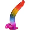 Doc Johnson Crystal Jellies 9.5 Inch Dildo Rainbow — фото 1