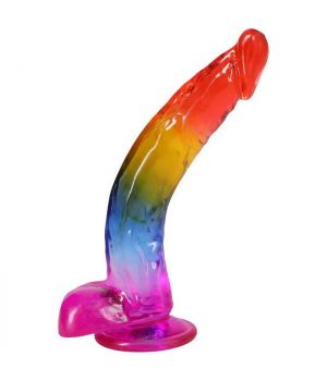 Doc Johnson Crystal Jellies 9.5 Inch Dildo Rainbow