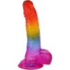 Doc Johnson Crystal Jellies Realistic cock with balls 8.5 Inch Rainbow — фото 6