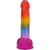 Doc Johnson Crystal Jellies Realistic cock with balls 8.5 Inch Rainbow — фото 5
