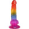 Doc Johnson Crystal Jellies Realistic cock with balls 8.5 Inch Rainbow — фото 4