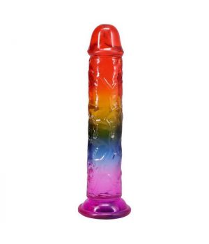 Doc Johnson Crystal Jellies 8.5 Inch Сlassic Dong Rainbow