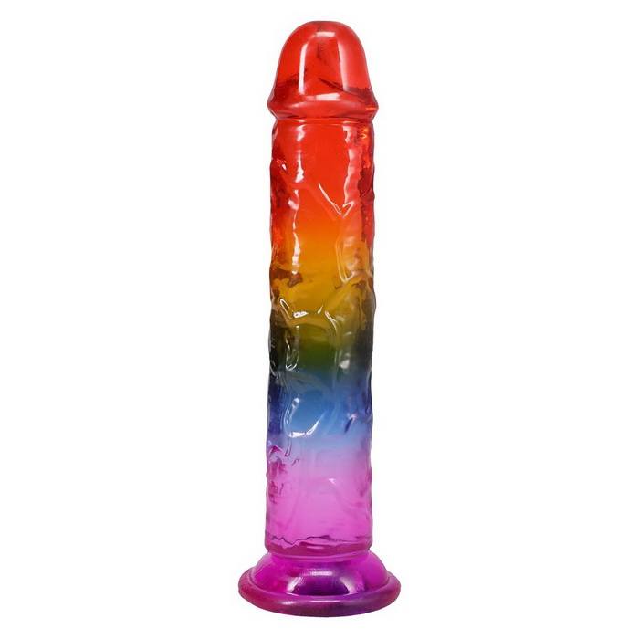 Doc Johnson Crystal Jellies 8.5 Inch Сlassic Dong Rainbow