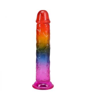 Doc Johnson Crystal Jellies 7.5 Inch Dong Rainbow
