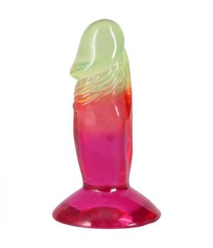 Doc Johnson Crystal Jellies 4.5 Inch Classic Dong Rainbow