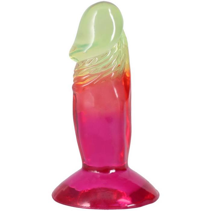 Doc Johnson Crystal Jellies 4.5 Inch Classic Dong Rainbow