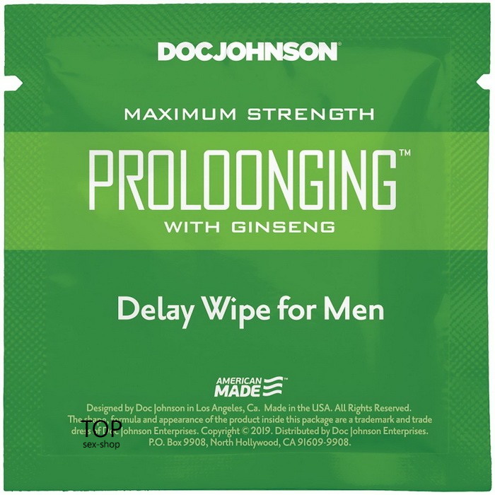 Doc Johnson Delay Wipe For Men