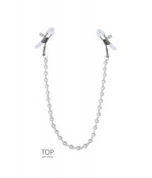 Зажимы для сосков с жемчугом серебро/белый Feral Feelings Nipple clamps Pearls