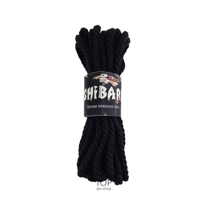 Бавовняна мотузка для Шибарі 8 м чорна Feral Feelings Shibari Rope