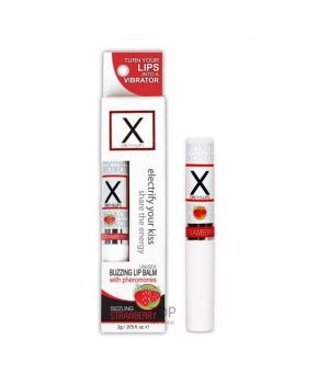 Стимулирующий бальзам для губ унисекс с феромонами Sensuva X on the Lips Strawberry