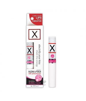 Стимулирующий бальзам для губ унисекс с феромонами Sensuva X on the Lips Bubble Gum