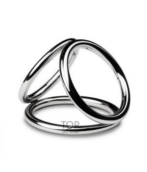Тройное эрекционное кольцо Sinner Gear Unbendable Triad Chamber Metal Cock and Ball Ring Large