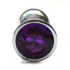 Металлическая анальная пробка с фиолетовым кристаллом Lovetoy — фото N3