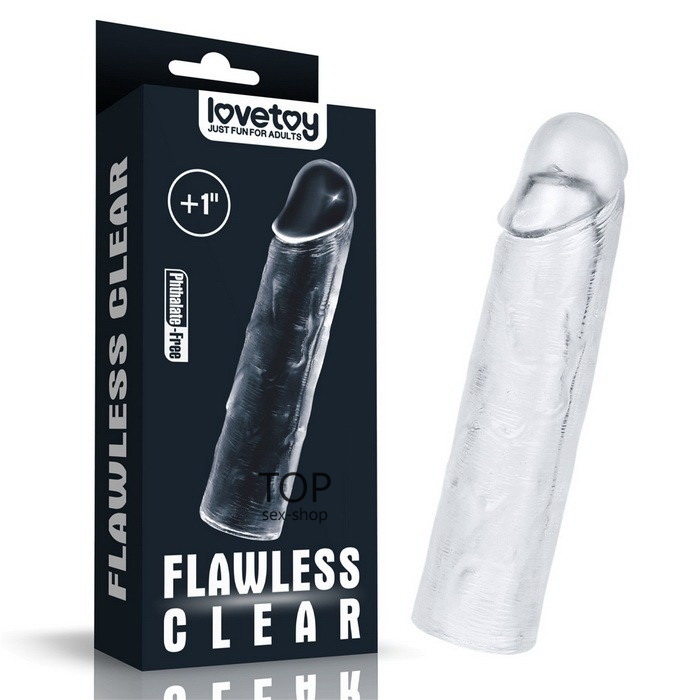 Lovetoy Flawless Clear Penis Sleeve Add 1 inch