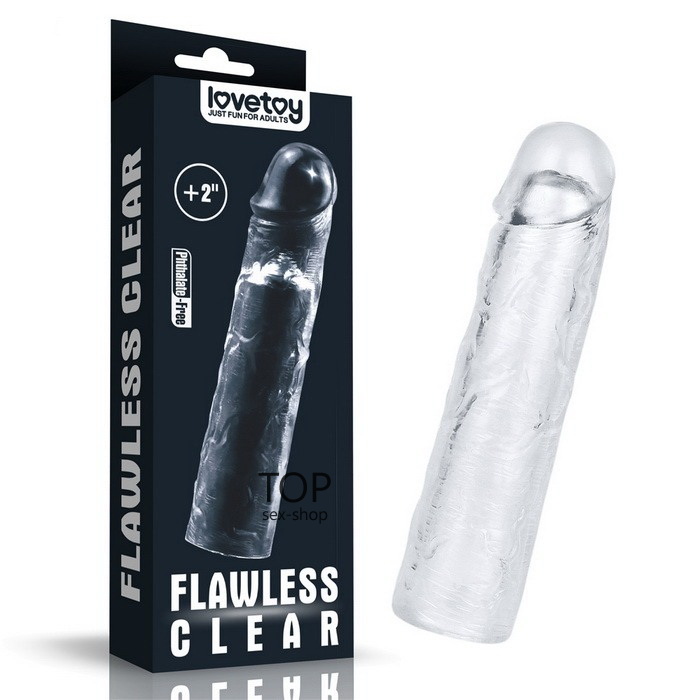 Lovetoy Flawless Clear Penis Sleeve Add 2 inch