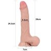 Lovetoy Sliding Skin Dual Layer Dong Whole Testicle 9.5'' — фото N6