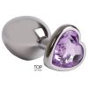 Анальная пробка сердечко с сиреневым кристаллом Lovetoy s Purple — фото N1